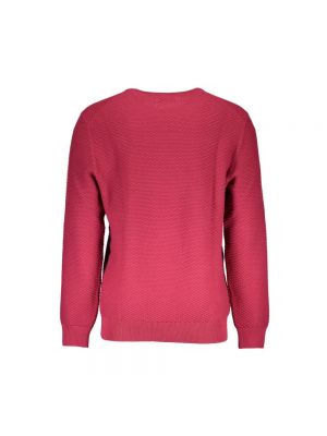 Dzianinowy sweter z okrągłym dekoltem Gant czerwony
