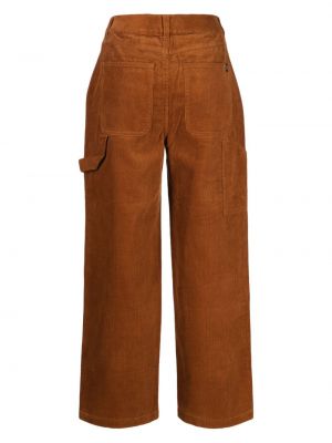 Pantalon droit en velours côtelé en velours Chocoolate marron