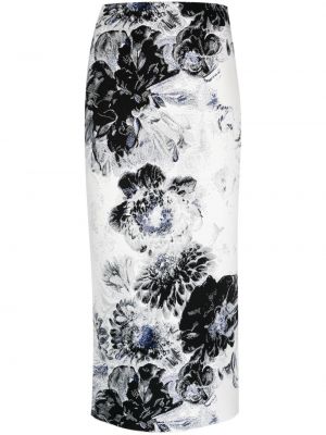 Žakárové květinové pouzdrová sukně Alexander Mcqueen