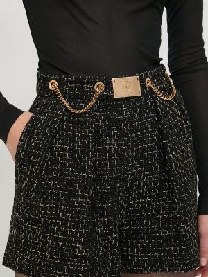Kratke hlače visoki struk s printom Elisabetta Franchi crna