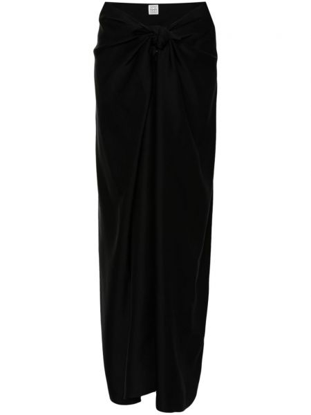 Drapovaný midi sukňa Totême čierna