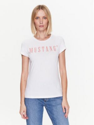 T-shirt à imprimé Mustang blanc
