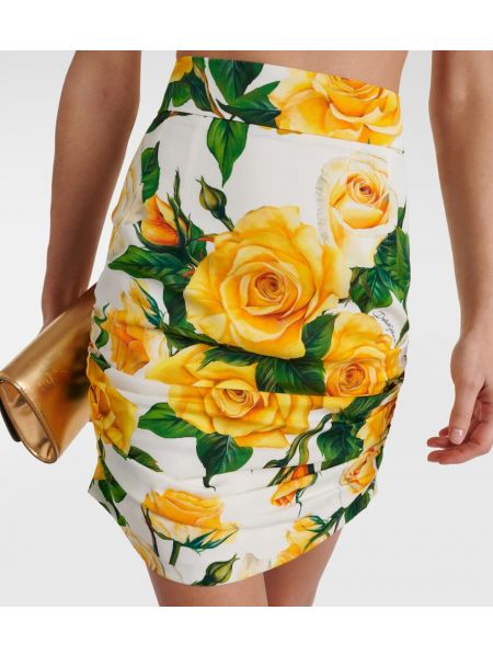 Svilena mini suknja s cvjetnim printom Dolce&gabbana