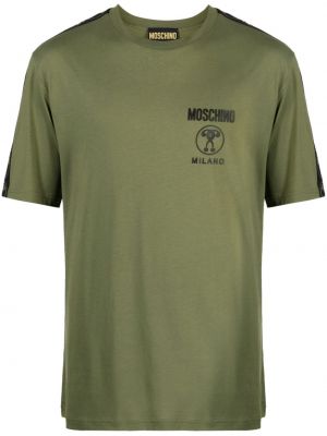 Bavlněné tričko Moschino zelené