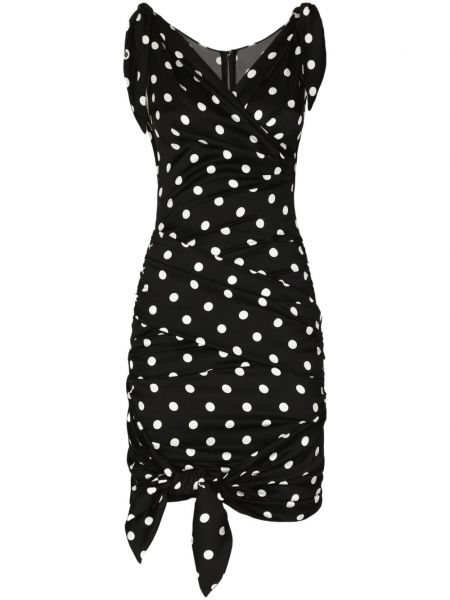 Punktotas mini kleita ar drapējumu Dolce & Gabbana