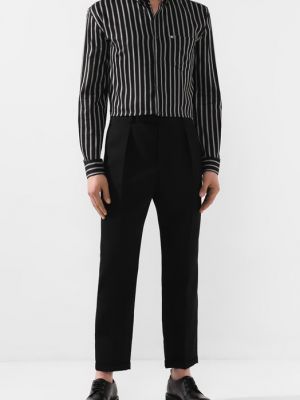 Шерстяные брюки Saint Laurent черные