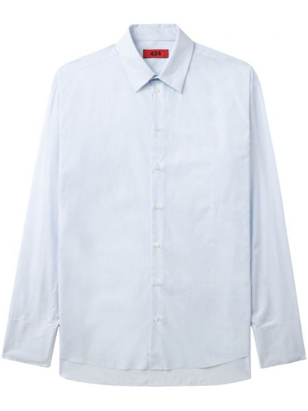 Chemise longue en coton à rayures classique 424