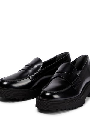 Kožené loafers Hogan černé