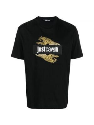 Koszulka z krótkim rękawem Roberto Cavalli czarna