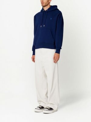 Siuvinėtas džemperis su gobtuvu Ami Paris mėlyna