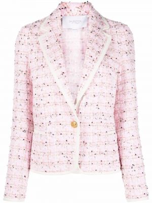 Tweed lang jakke Giambattista Valli rosa