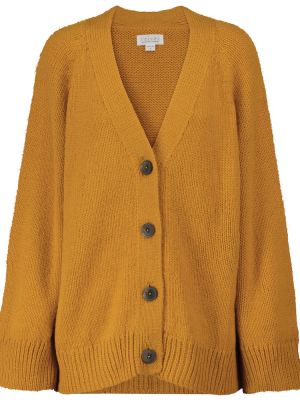 Cardigan de catifea din lână alpaca Velvet galben