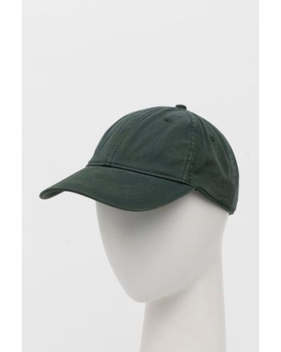 Памучна шапка с козирки Abercrombie & Fitch зелено