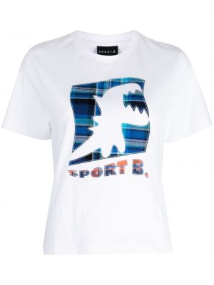Bavlnené športové tričko s potlačou Sport B. By Agnès B. biela
