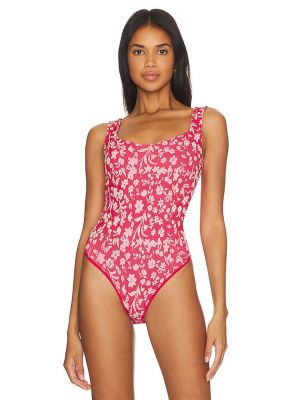 Body con stampa Free People rosso