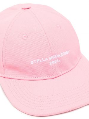 Haftowana czapka z daszkiem Stella Mccartney różowa