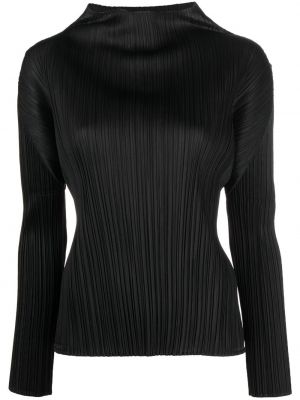 Veckade topp Pleats Please Issey Miyake svart