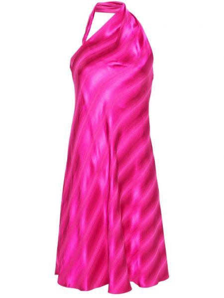 Saténové rovné šaty Emporio Armani ružová