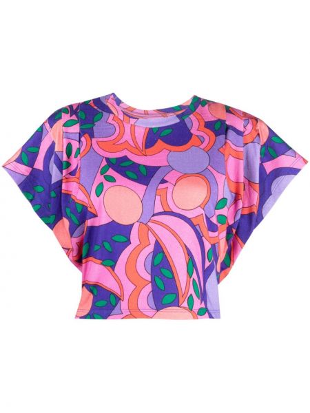 Тениска с принт с абстрактен десен Isabel Marant розово