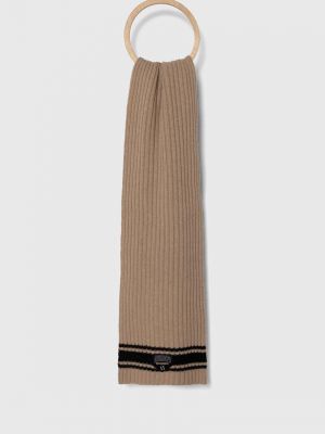 Шерстяной шарф Armani Exchange коричневый