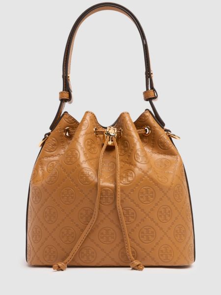 Læder taske Tory Burch brun