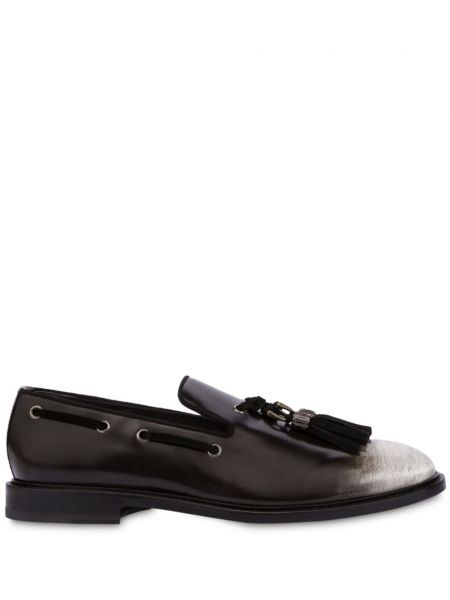 Kožené loafers Moschino černé