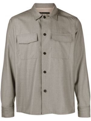 Camicia di lana Low Brand grigio