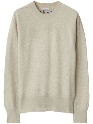 Pull en laine col rond Burberry beige