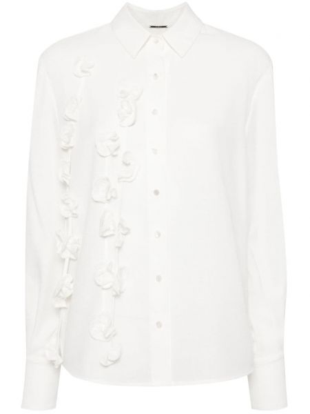 Chemise à fleurs avec applique Alexis blanc