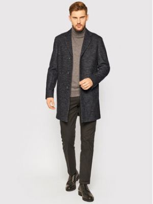 Vlněný zimní kabát Oscar Jacobson černý
