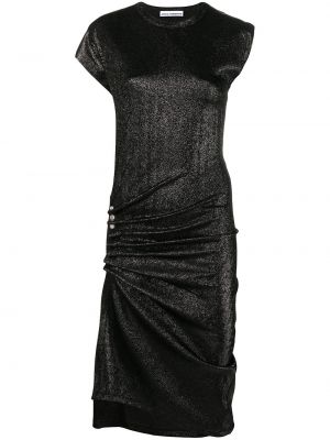Sukienka koktajlowa z dżerseju drapowana Paco Rabanne czarna
