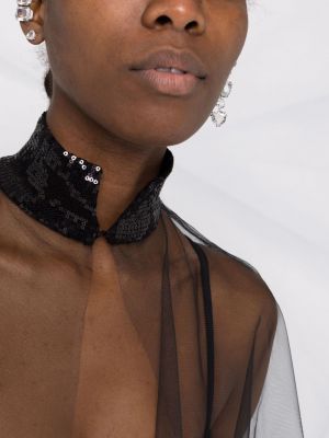 Průsvitný top s flitry Atu Body Couture černý