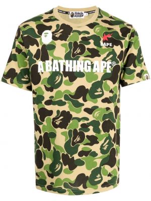 Trykt militær t-skjorte A Bathing Ape® grønn