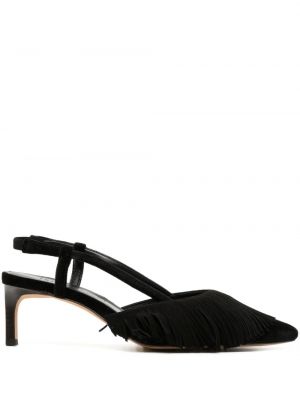 Полуотворени обувки с ресни Ulla Johnson черно