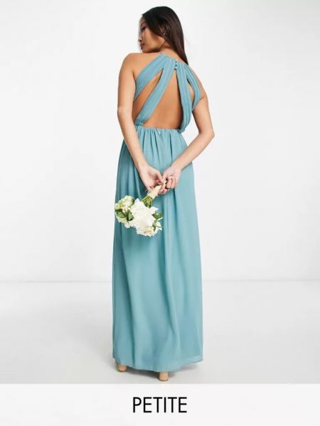 Длинное платье с вырезом на спине Tfnc синее