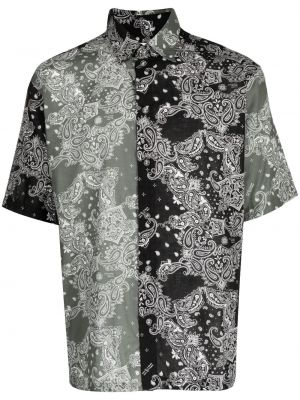 Koszula z nadrukiem z wzorem paisley Yoshiokubo czarna