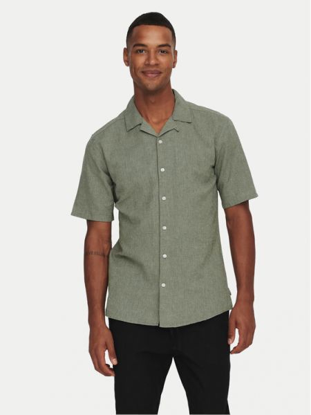 Marškiniai slim fit Only & Sons žalia