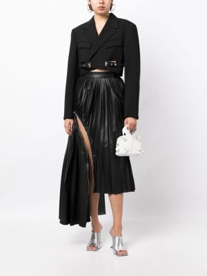 Plisované asymetrické midi sukně Rokh černé
