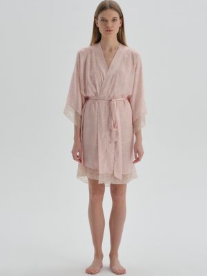 Satenska haljina s čipkom Dagi ružičasta