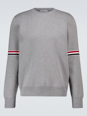 Памучен пуловер Thom Browne сиво