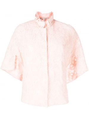 Φλοράλ μπουφάν με δαντέλα Shiatzy Chen ροζ
