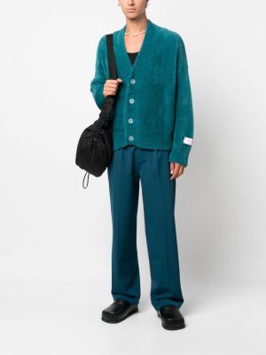 Plisované rovné kalhoty Bonsai modré