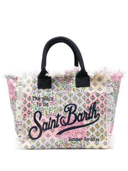 Φλοράλ τσάντα παραλίας με σχέδιο Mc2 Saint Barth ροζ