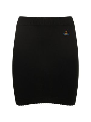 Minigonna di cotone in maglia Vivienne Westwood nero