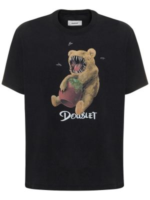 Памучна тениска Doublet черно