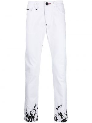 Jeans skinny slim fit con stampa Philipp Plein bianco