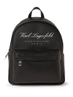 Batoh na zips s potlačou Karl Lagerfeld čierna