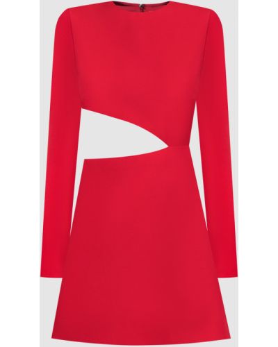 Шелковое шерстяное платье мини Valentino красное