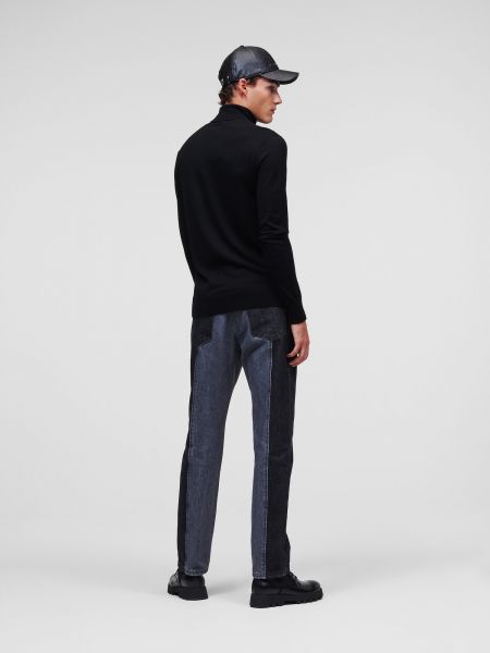 Merino gyapjú pulóver Karl Lagerfeld fekete
