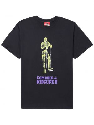 T-shirt en coton à imprimé Kidsuper noir